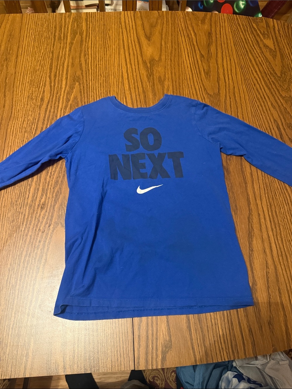 Nike Royal Blue Long Sleeve Tee with "SO NEXT" Graphic